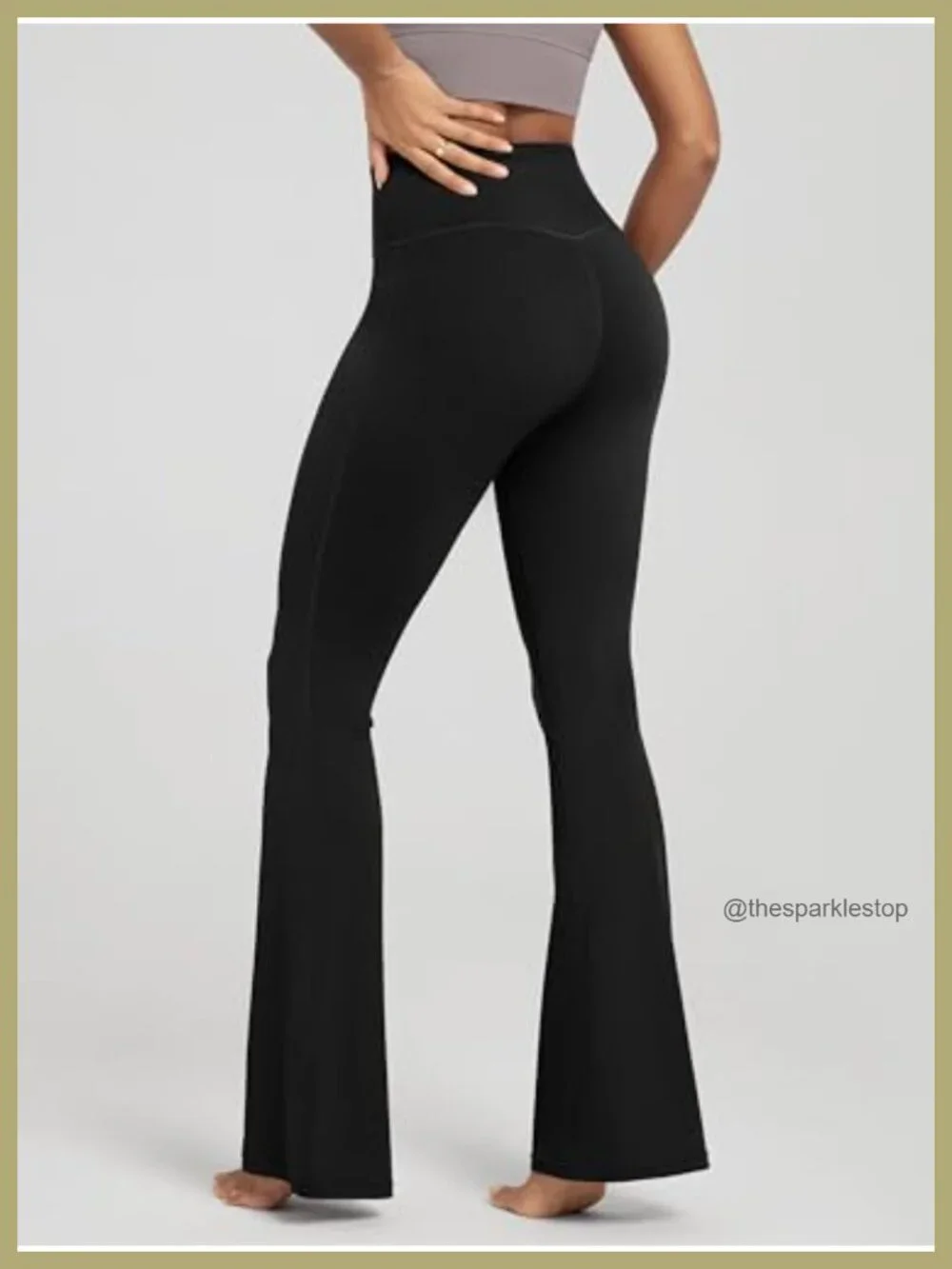 Crossover Flare Leggings Yoga Pants Bootcut with Back Pocket